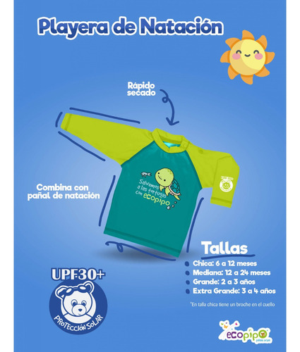 == Playera Natacion Ecopipo Estrellas ==