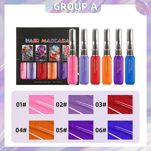 Tinte De Cabello Para Niñas, 6 Colores, Máscara Temporal