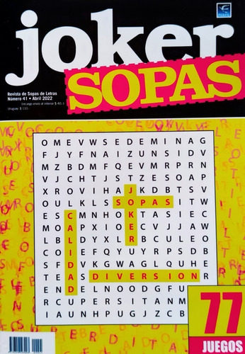 Sopas De Letras Joker N° 41 - 77 Juegos