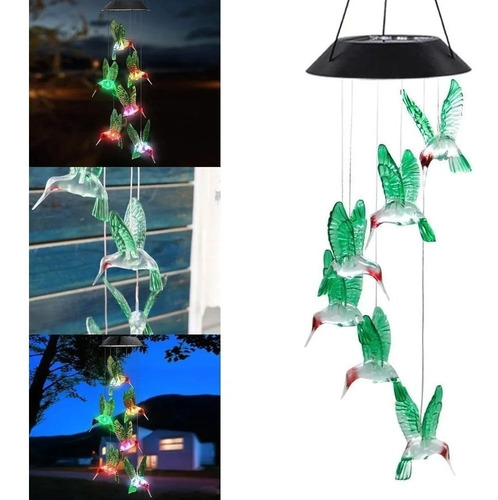 Imagen 5 de 5 de Lampara Colgante Led Solar Multicolor Jardin Terraza Xl Pro