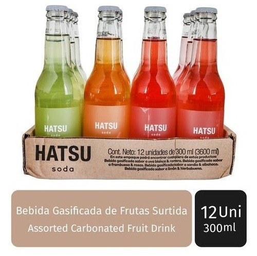 Hatsu Soda Surtido 12 Unidades / 300 Ml - L a $10