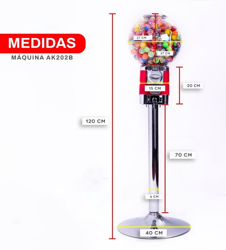 Maquina Chiclera + Stand Cromado + Bolsa De 515 Uni Chicles