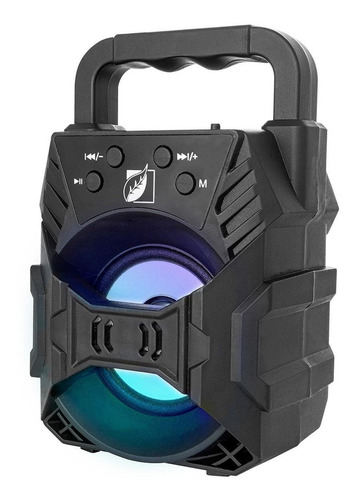 Imagen 3 de 6 de Bocina Bluetooth Green Leaf Portatil Led Recargable 18-9451