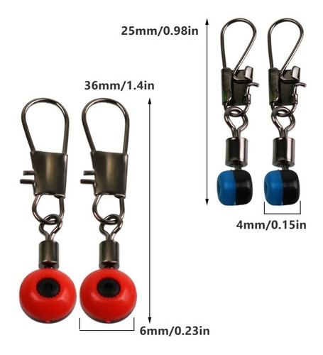 Imagen 2 de 3 de Mosqueton Con Esmerillon28 Mm Azul S X 20 Unidades