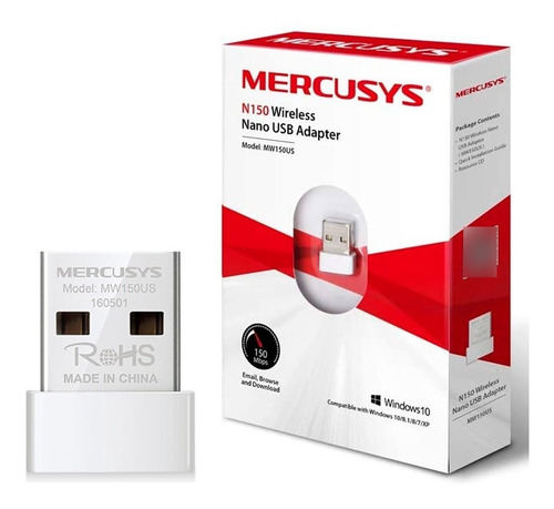 Imagen 3 de 8 de Adaptador De Red Wifi Usb Nano 150mbps Mw150us Mercusys