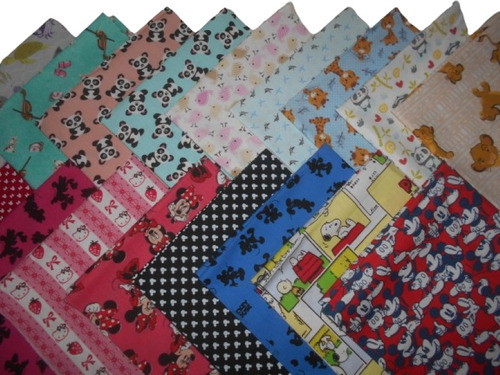 Kit Tecidos Infantil Patchwork - 16 Retalhos 35x50 Cm  Kchi4