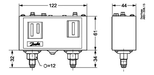 Presostato Ajustable Dual Alta Y Baja Presión Danfoss
