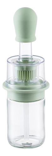 2 Botella De Aceite De Vidrio Con Cepillo De Silicona Verde