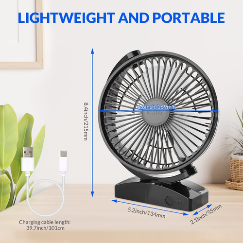 Ventilador De Escritorio Recargable Usb 16 Cm Portátil 0 Mm Frecuencia Color De La Estructura Color De Las Aspas Material De Las Aspas 0