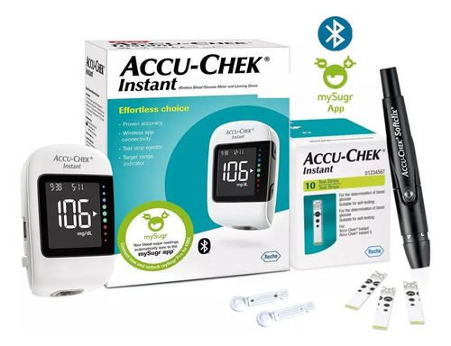 Glucómetro Accu-chek Instant 10 Tiras+10 Lancetas+lancetero