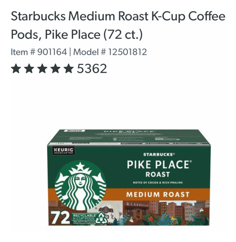 Starbucks Breakfast Blend Keurig 0.4 - Unidad a $33