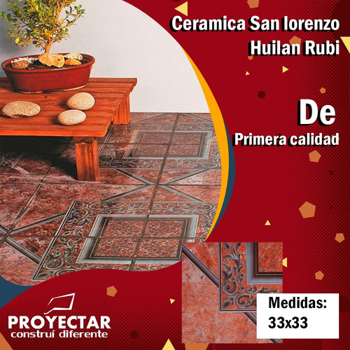 Imagen 3 de 4 de Ceramica S/lorenzo Huilan Rubi 33x33 Proyectar