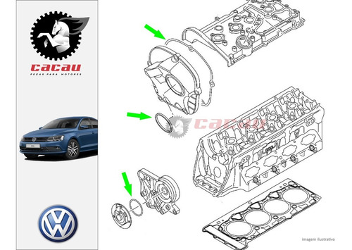 Imagem 2 de 3 de Juntas Tampa Corrente Vw Jetta Tsi Tiguan Passat Audi A4