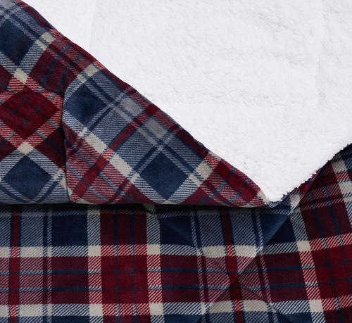 Juego De Edredón A Cuadros Azul Y Rojo Truly Soft