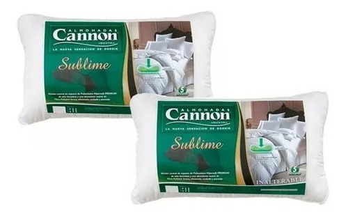 Imagen 1 de 3 de 2 Almohadas Cannon Sublime 70x40 Hipersoft Premium Cuotas
