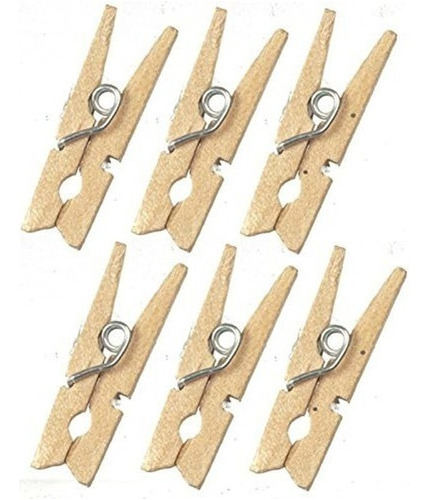 Dollhouse Miniature 1:12 Scale 6 Piezas Pinzas De Madera Set