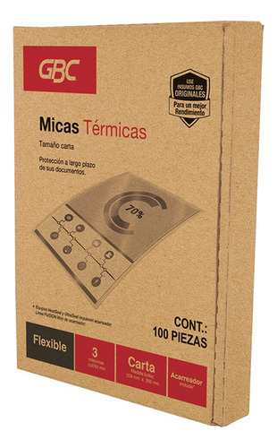 Mica Térmica Flexible Gbc M130249 3 Milésimas - 100 Piezas