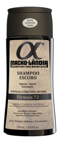 Shampoo Para Barba Escura Macho-lândia Fórmula 72 - 250ml