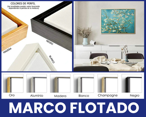 Cuadro Enmarcado Flotado Ricos Mojitos 90x140cm Colores Aluminio