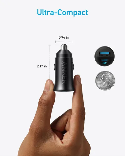 Cargador De Coche Anker Usb-c 30w Con 2 Puertos Tipo-c Powri