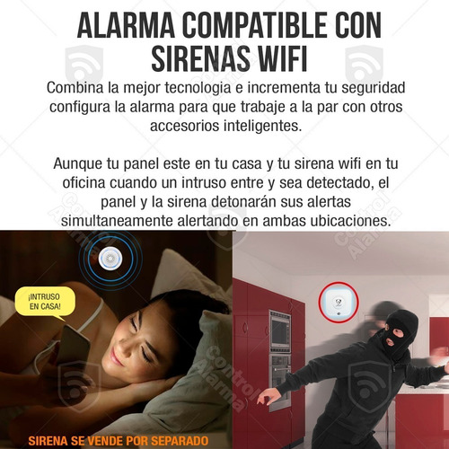 Imagen 7 de 10 de 7 Alarma Wifi Anti Robo App Google Alexa Seguridad Casa