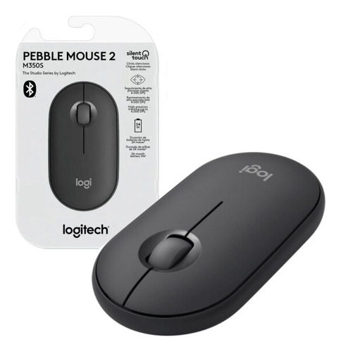 Mouse Logitech M350s Pebble 2 Bluetooth Grafito Tranza