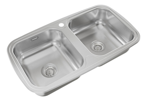 Bacha Pileta Cocina Doble Johnson Acero Inoxidable Zara D84a
