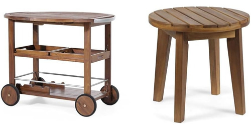 Juego De Bar Tipo Carrito C/silla; Christopher Knight Home