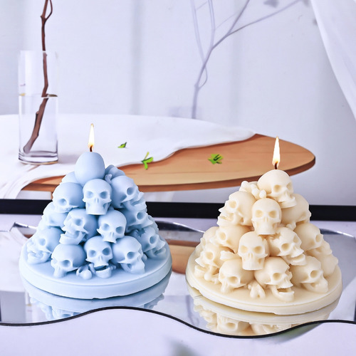 Molde De Silicona Con Forma De Cabeza Para Velas Y Jabón