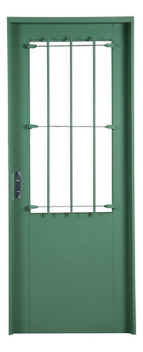 Puerta De Seguridad Doble Chapa Ideal Cocina 82 X 205 Alto Color Verde