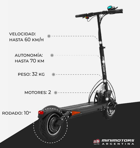 Scooter Electrico Minimotors Speedway 5 Dual Potenciado