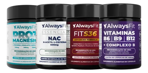 Kit Pro da Alwaysfit + Pro3mag + Nac + Fits36 E Complexo B Sem - foto 1