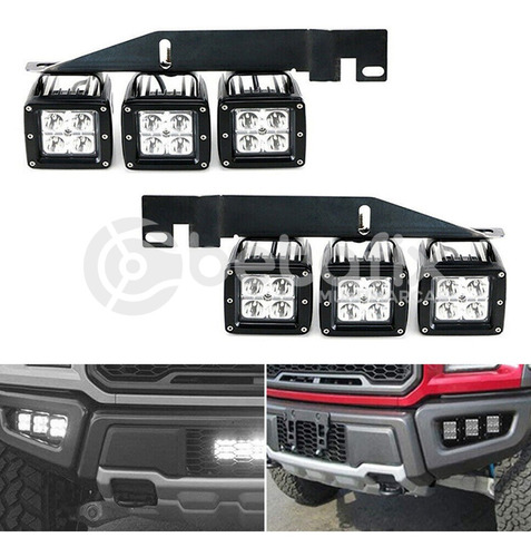 Neblinero Halógeno Ford F150 Raptor 2015/19 3 Faros Led