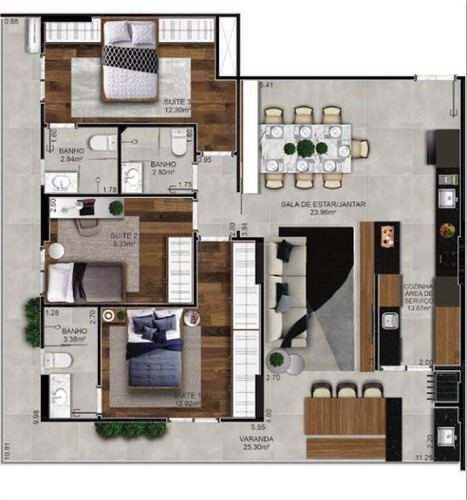 Imagem 9 de 19 de Apartamento, 2 Dorms Com 82.12 M² - Forte - Praia Grande - Ref.: Mlb17 - Mlb17