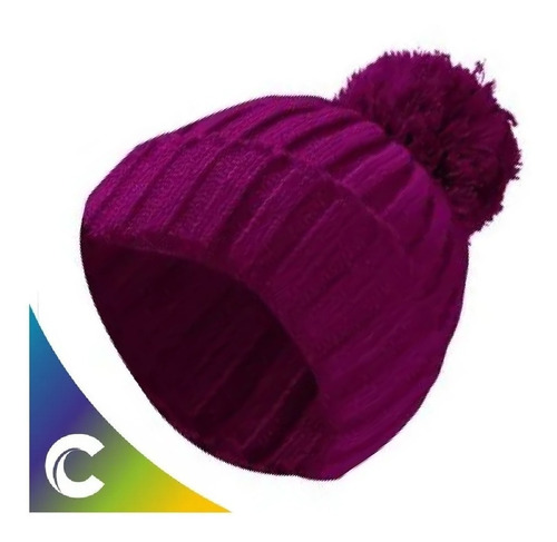 Gorro Con Pompon Lana Liso Tejido  Moda Invierno Frio