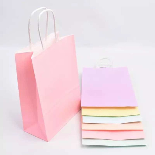 Imagen 2 de 5 de Bolsas De Papel Kraft Regalo Medianas Colores 12 Und