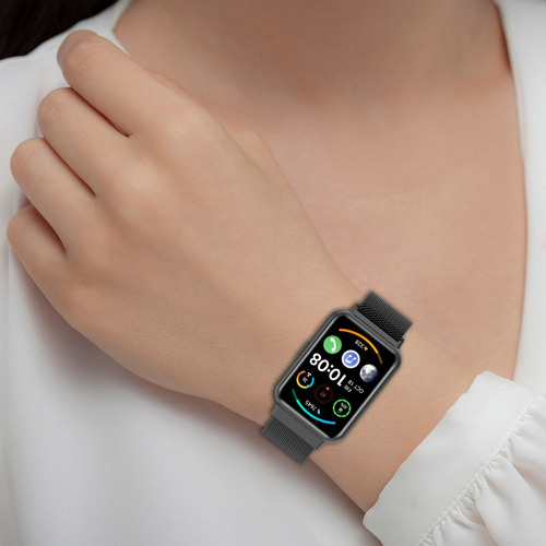 C Correa De Reloj De Acero Inoxidable Para Watch Fit 2