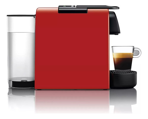 Cafetera Nespresso Essenza Mini Color Rojo y Espumador de Leche