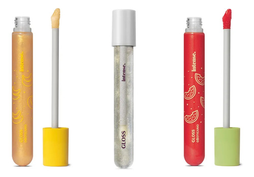 Combo Gloss Labial Melancia + Banana + Biscoito Ou Bolacha