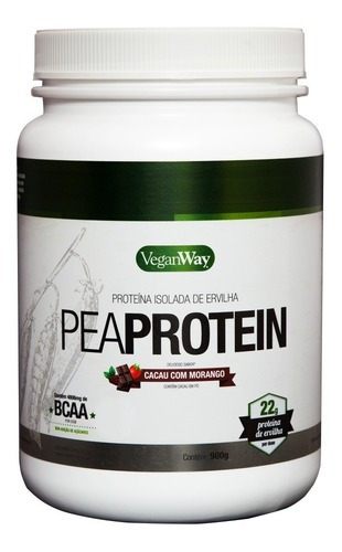 Suplemento em pó VeganWay  Proteína Vegana PROTEÍNA DE ERVILHA CACAU COM MORANGO 900g proteínas PROTEÍNA DE ERVILHA CACAU COM MORANGO 900g sabor  cacau e morango em pote de 900g