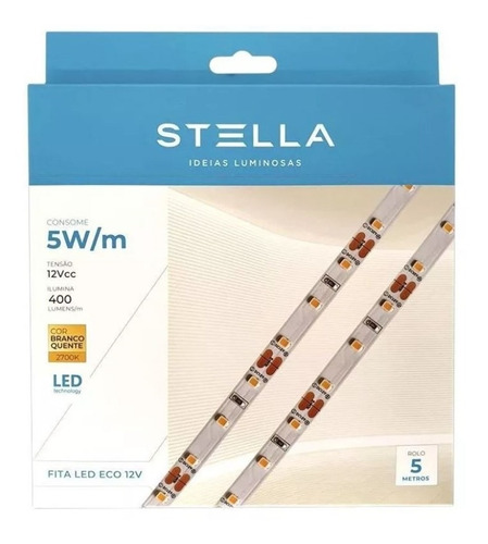 4x Fita Eco Led 5w/m Stella Sth7804 + Fonte 100w + 3x Emenda