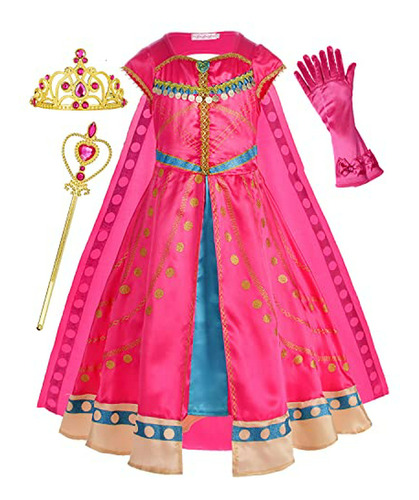 Disfraz De Princesa Árabe Para Niñas Con Capa, Tiara Y Varit