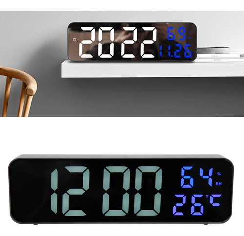 Reloj Despertador Pantalla Led Fecha Temperatura Alarma 