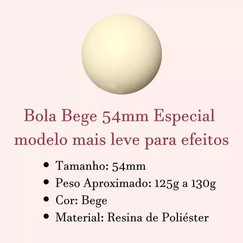 Bolão Bege Sinuca Bilhar Bola Mais Leve 54mm Para Efeitos