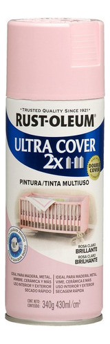 Spray Aerosol Ultra Cover 2x Rosa Claro Brillante Rust Oleum