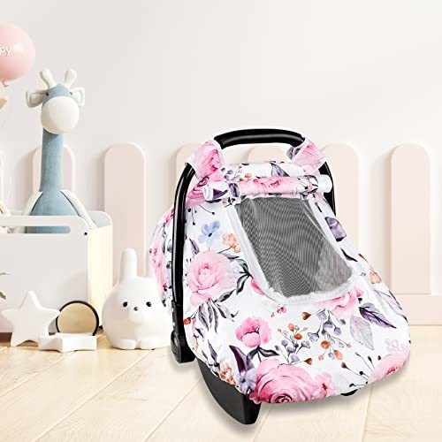 Funda Floral Para Asiento De Coche De Bebé - Transpirable Y