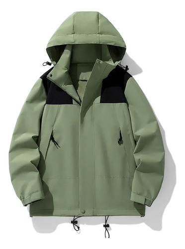Chaqueta De Escalada Con Capucha Extraíble, Impermeable Y Resistente Al Viento Para Hombre