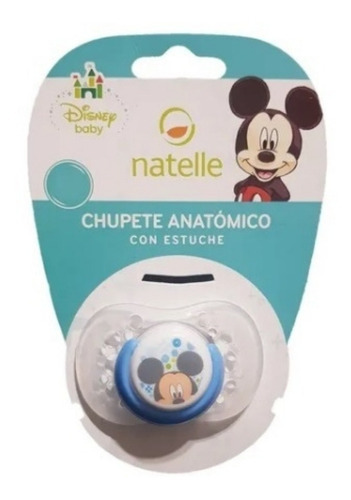 Chupete Anatómico Mickey Mouse Licencia Disney Con Estuche Color Celeste Período de edad 0 + meses