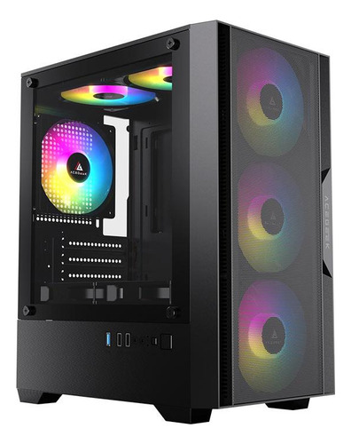 Gabinete Gamer Acegeek Stratus Mesh, Mid-tower, Lat De Vidro