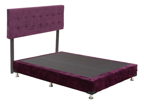 Cabecera Queen Size Dicasa Bilbao Morado+ Box Dicasa Velvet Color Violeta